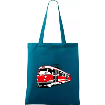 Tramvaj T3R barevná - Taška bavlněná - 42 x 38 cm ( Petrolejová )