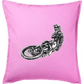 Polštář Motocross letec - Polštář 50x50 - 50x50 - Pouze potah ( Růžová )