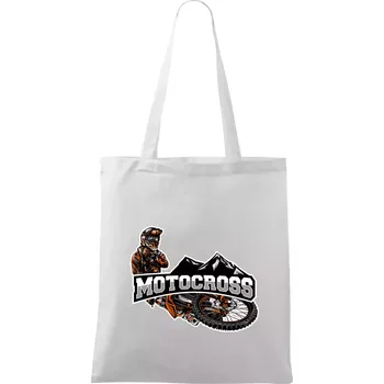 Motocross pohoří - Taška bavlněná - 42 x 38 cm ( Bílá )