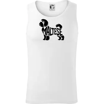 Maltézský psík nápis v těle - Tílko pánské Core - L ( Bílá )
