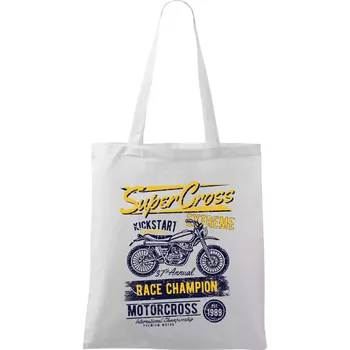 Nákupní taška Super Cross - Taška bavlněná - 42 x 38 cm ( Bílá )