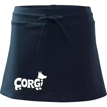 Dámská sukně Corgi nápis v těle - Sportovní sukně - two in one - XL ( Námořní modrá (velmi tmavá - téměř černá) )