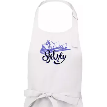 Kuchyňská zástěra Sydney Lettering - Dámská zástěra na vaření - Univerzální velikost ( Bílá )