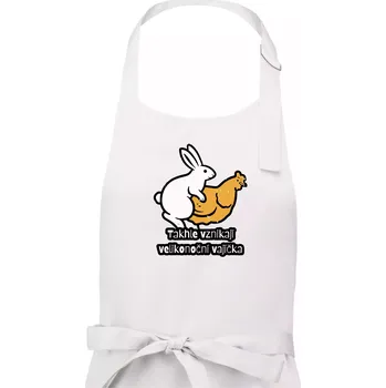 Kuchyňská zástěra Takhle vznikají velikonoční vajíčka - Dámská zástěra na vaření - Univerzální velikost ( Bílá )