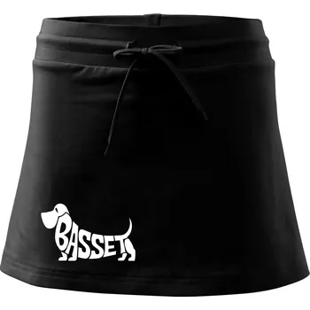 Dámská sukně Basset nápis v těle - Sportovní sukně - two in one - XS ( Černá )