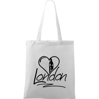 Nákupní taška London Love - Taška bavlněná - 42 x 38 cm ( Bílá )