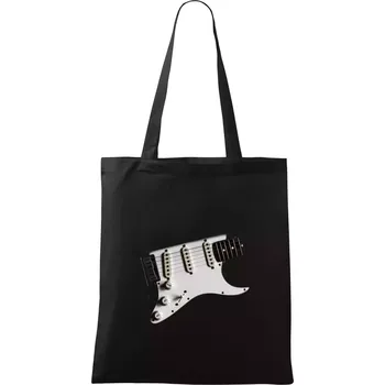 Nákupní taška Kytara bílá - Taška bavlněná - 42 x 38 cm ( Černá )