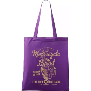 Motorcycle Legend Live free Ride hard - Taška bavlněná - 42 x 38 cm ( Fialová )