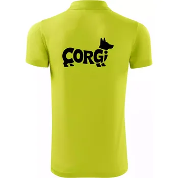 Pánská košile Corgi nápis v těle - Polokošile Victory sportovní (dresovina) - 3XL ( Limetková )