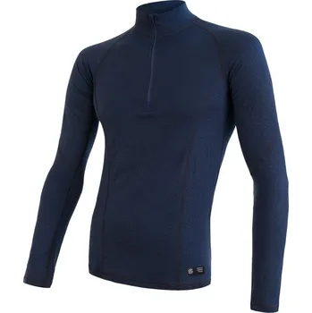 Oblečení a móda SENSOR MERINO DF pánské triko dl. rukáv zip deep blue L