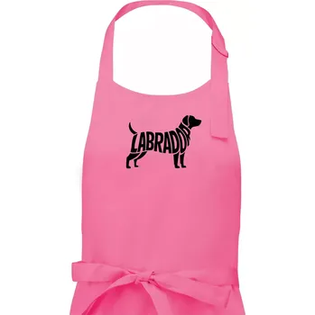 Kuchyňská zástěra Labrador nápis v těle - Pánská zástěra na vaření - Univerzální velikost ( Růžová )