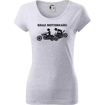 Dámské tričko Sraz motorkářů (Hana-creative) - Dámské triko Pure - S ( Světlešedý Melír )