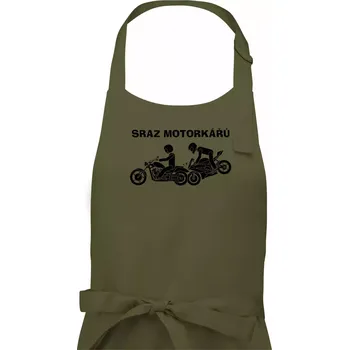 Kuchyňská zástěra Sraz motorkářů (Hana-creative) - Pánská zástěra na vaření - Univerzální velikost ( Khaki )