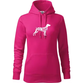 Dámská mikina Pointer nápis v těle - Mikina dámská Cape s kapucí - 2XL ( Purpurová )