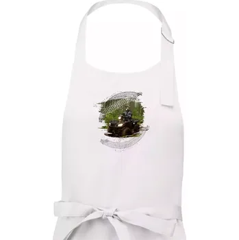 Kuchyňská zástěra ATV čtyřkolka v lese - Dámská zástěra na vaření - Univerzální velikost ( Bílá )