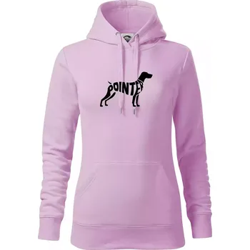 Dámská mikina Pointer nápis v těle - Mikina dámská Cape s kapucí - S ( Orchid )