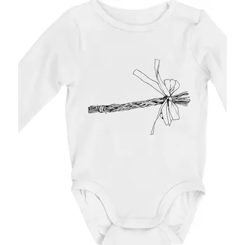 Dětská móda Pomlázka ležící - Body kojenecké s dlouhým rukávem - Dlouhý r. do 3 měs ( Bílá )