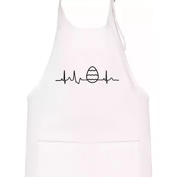 Kuchyňská zástěra EKG Velikonoční vajíčko - Dětská zástěra na vaření - Univerzální velikost ( Bílá )