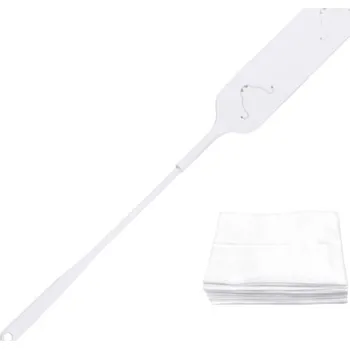 Pomůcka pro obuv a oblečení Plochý kartáč na prach 7,6x7,3 cm s prodlouženou rukojetí a 10 ks netkaných hadříků Úklid domácnosti Mezerový kartáč na těžko dostupná místa bílá