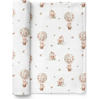 Luxusní osuška, plenka 110x110cm, bambusová, Veverky