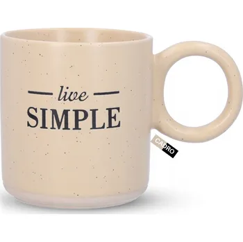 Hrnek Cadro Keramický hrnek 350 ml s nápisem, žlutý, kamenina 350 ml