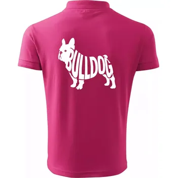 Pánská košile Bulldog nápis v těle - Polokošile pánská Pique Polo 203 - 5XL ( Purpurová )