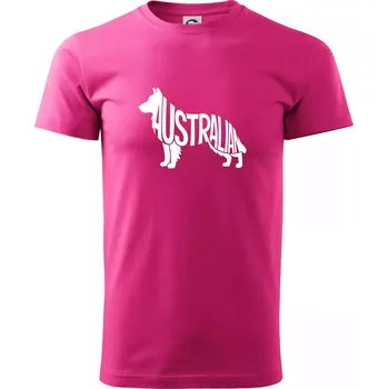 Australský Ovčák - nápis v těle - Klasické pánské triko vyšší gramáže - XS ( Purpurová )