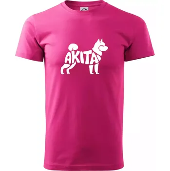 Pánská móda Akita Inu - Nápis v těle - Klasické pánské triko vyšší gramáže - XL ( Purpurová )