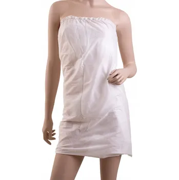 Jednorázový oděv Jednorázové pareo/penuár s krátkou gumičkou, bílé - 1 ks