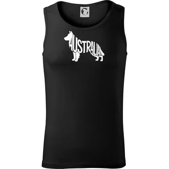 Pánské termoprádlo Australský Ovčák - nápis v těle - Tílko pánské Core - 2XL ( Černá )