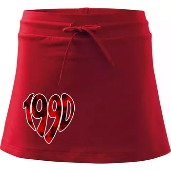 Dámská sukně 1990 v srdci - Sportovní sukně - two in one - L ( Červená )