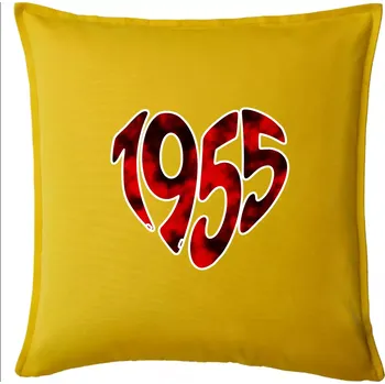 Polštář 1955 v srdci - Polštář 50x50 - 50x50 - Pouze potah ( Žlutá )