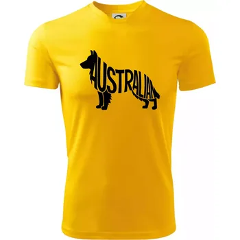 Chlapecké tričko Australský Ovčák - nápis v těle - Dětské triko sportovní (dresovina) - 158 cm/12 let ( Žlutá )