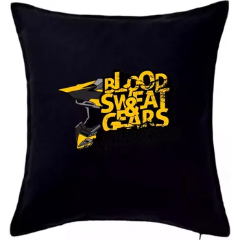 Polštář Motocross blood sweat gears - Polštář 50x50 - 50x50 - Pouze potah ( Černá )