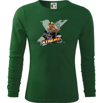 Pánská móda ATV čtyřkolka Xtreme oranžová - Triko s dlouhým rukávem FIT-T long sleeve - 2XL ( Lahvově zelená )
