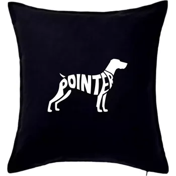 Polštář Pointer nápis v těle - Polštář 50x50 - 50x50 - Pouze potah ( Černá )