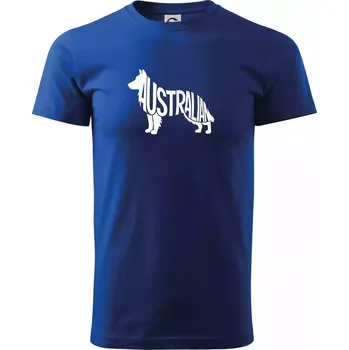 Pánské tričko Australský Ovčák - nápis v těle - Triko extra velké (5-8XL) - 7XL ( Královská modrá )