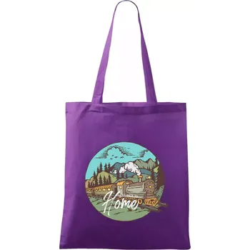 Train back to home - Taška bavlněná - 42 x 38 cm ( Fialová )