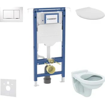 Klozet GEBERIT - Duofix Set předstěnové instalace, klozet Alpha se sedátkem, tlačítko Sigma20, bílá/chrom SANI11CD3109