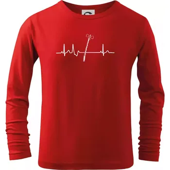 Chlapecké tričko EKG Pomlázka - Triko dětské Long Sleeve - 122 cm/6 let ( Červená )