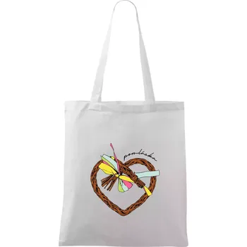 Pomláska barevně - Taška bavlněná - 42 x 38 cm ( Bílá )