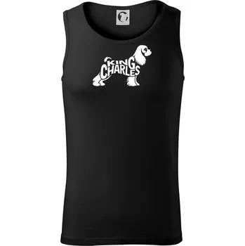 Pánská móda Kavalír king Charles španěl nápis v těle - Tílko pánské Core - M ( Černá )