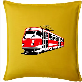 Polštář Tramvaj T3R barevná - Polštář 50x50 - 50x50 - Pouze potah ( Žlutá )