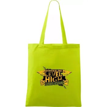 Motocross adrenaline level high - Taška bavlněná - 42 x 38 cm ( Limetková )