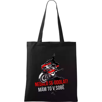 Nákupní taška Nedalo se odolat, mám to v sobě silniční motorka - Taška bavlněná - 42 x 38 cm ( Černá )