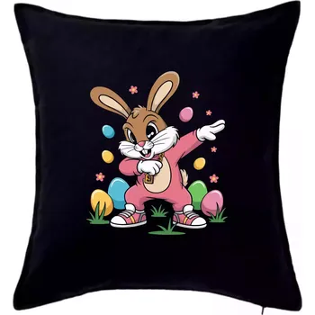 Polštář Velikonoční králík dělající dab - Polštář 50x50 - 50x50 - Pouze potah ( Černá )