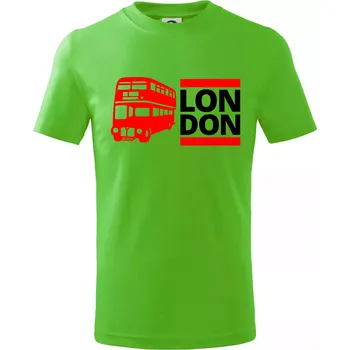 Chlapecké tričko LON DON BUS - Tričko dětské bavlněné - 134 cm/8 let ( Apple Green )