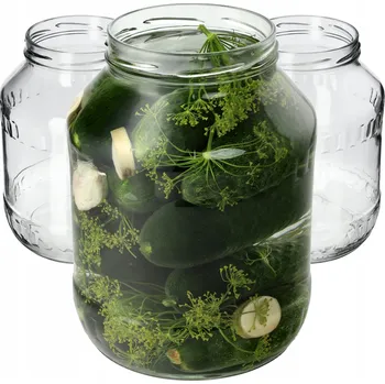 Sklenice 4x ZAVAŘOVACÍ SKLENICE 2,5 L NA ZAVAŘENINY OKURKY SKLENICE LIKÉRY