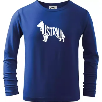 Chlapecké tričko Australský Ovčák - nápis v těle - Triko dětské Long Sleeve - 122 cm/6 let ( Královská modrá )