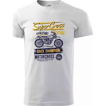 Super Cross - Triko extra velké (5-8XL) - 6XL ( Bílá )